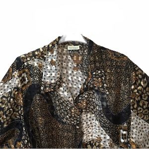 TOP JACKET THE AVENUE SPARKLE LIQUID GOLD ABSTRACT MOB WIFE DARK ACADEMIA